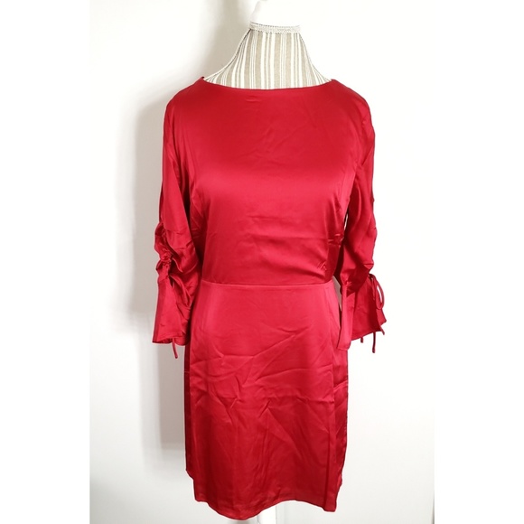 J.O.A|Scarlett Red Tie Sleeve Minidress - Picture 4 of 6
